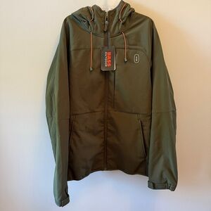 NWT Bass Outdoor Men’s Green Hooded Jacket Size Medium